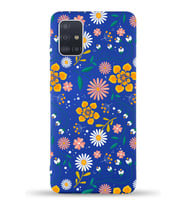 PrinfiFy Samsung Galaxy M31s Uyumlu Lansman Kılıf Çiçek Tasarımlı İçi Kadife Kapak (Lacivert)