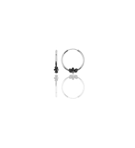 Söğütlü Silver Gümüş 14 mm işlemeli halka küpe