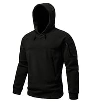 Ghassy Co. Erkek Military Sport Warm Outdoor Kapüşonlu Polar Ceket (Siyah)