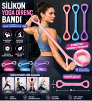 Silikon Yoga Direnç Bandı 45x3,5 cm Egzersiz Esnetme Lastiği Sırt Bel Kol Omuz Göğüs Bacak Pilat