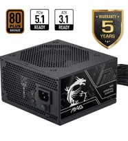MSI MAG A750BN PCIE5 III 750W 80+ BRONZE  ATX 3.1 PCIE 5.1 POWER SUPPLY