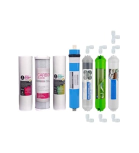 Su Arıtma Cihazı Filtresi 7'li Filtre Seti Paket Açık Kasa Quick Bağlantılı Inline