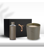 Deri Soul Haki Yeşili Mum 1000gr & Deri Soul Haki Yeşili Kolonya 250ml Hediye Seti
