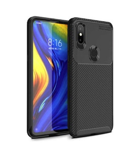 Xiaomi Mi Mix 3 Uyumlu Karbon Desenli Negro Silikon Kılıf (Siyah)