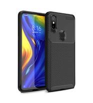 Xiaomi Mi Mix 3 Uyumlu Karbon Desenli Negro Silikon Kılıf (Siyah)