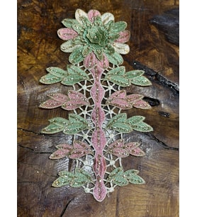 25X14 CM NAKIŞ SİM İŞLEME ÇİÇEKLİ KABARTMA APLİKE DİKİŞ AKSESUARI