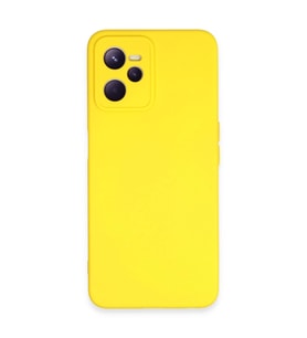 Realme C35 Kılıf Nano İçi Kadife Silikon - Sarı