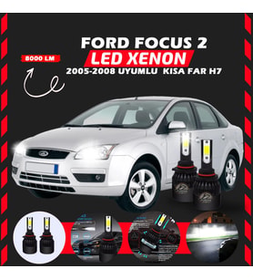 Ford Focus 2 2005-2008 Kısa Far Uyumlu Şimşek Etkili Led Xenon Light Series H7