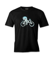 Hayvan - Ahtapot Bisiklet Siyah Erkek Tshirt