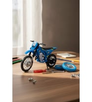 Model Cross Mavi Motorsiklet Sök Tak Tekerlekli 1:18 Ölçek 3+ Yaş
