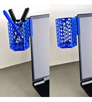 3D Baskı Monitor Kalemlik - Petek Desenli Laptop Kenar Altıgen Kalemlik-Mavi