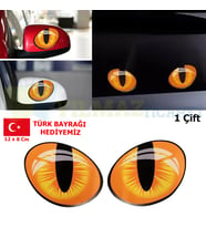 Tüm Araçlara Fiat Toyota Renault Bmw Kedi Gözü Arma Araba Yan Dikiz Ayna Bagaj Cam Oto Sticker