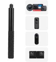 Görünmez Selfie Çubuğu, Insta360 X3, X2, X4, X5, ONE RS, GO 3, One X, Evo ile Uyumlu, Alüminyum Katlanabilir Uzatma Çubuğu, 1/4” Vidalı Bağlantı, 360° Görünmez Çekim (114cm)