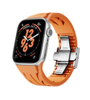 Apple Watch 10 46mm Uyumlu KRD-127 Metal Tokalı Silikon Kordon