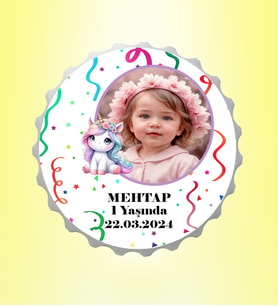 Pony Resimli İsimli Parti Magnet Kapak Açacak Kişiye Özel