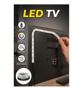 Uzaktan Kumandalı LED TV Arka Işık Şeridi 2 Metre RGB Aydınlatma