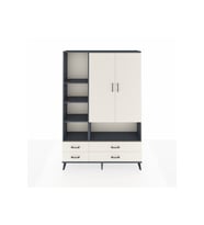 Arges Gardrop 8 Raflı 4 Çekmeceli 2 Kapaklı 132x30x195 Antrasit-Aytaşı