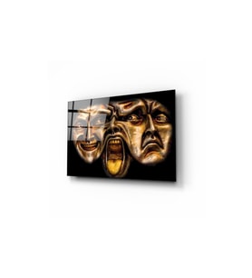 Tiyatro Maskeleri Cam Tablo 50x70 Cm