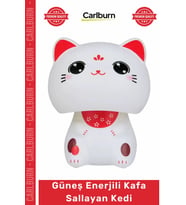 Özel Üretim Maneki Neko Japon Kültürü Şans Solar Dekoratif Obje Güneş Enerjili Kafa Sallayan Kedi
