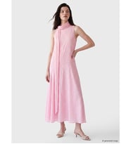 LCW Comfort Pembe Fular Detaylı Puantiyeli A Kesim Elbise