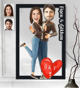 Kişiye Özel 3D  Ahşap Tablo Sevgililer Günü Hediyesi 30x40 -2