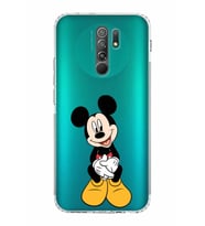 Xiaomi Redmi 9  Kamera Korumalı Kapak Mickey Mouse Tasarımlı Şeffaf  Kılıf