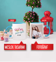 Çocuk Gelişimi Uzmanı Kupa Bardak Mavi Fotoğraflı
