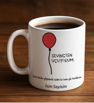 Komik - Esprili Kupa Bardak Sevinçten Uçuyorum Tasarımlı Komik Kupa Bardak