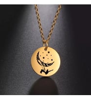 Kişiye Özel 925 Ayar Gümüş Sallanan Kız Disk Kolye (Gold)