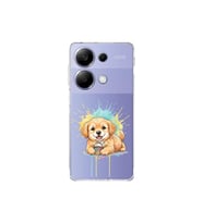 Redmi Note 13 Pro 4G ile Uyumlu Splash Köpek Tasarımlı Şeffaf Silikon Kılıf