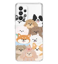 Samsung Galaxy A23 Uyumlu Sevimli Köpekler Tasarımlı Şeffaf Telefon Kılıfı