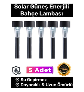 Premium Kablosuz Su Geçirmez Dayanıklı Şık Solar Güneş Enerjili Bahçe Lambası Saplama 30cm 5 Adet