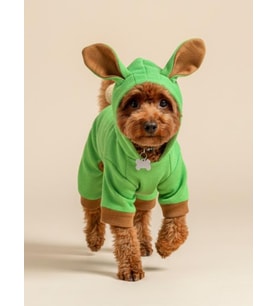 Matcha Bunny Kulaklı Köpek Tulumu Kıyafeti (Yeşil)