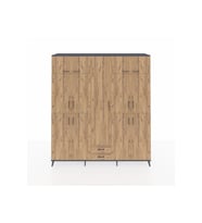 Hyperion Gardrop 10 Raflı 2 Çekmeceli 4 Askılı 220x44x243 Antrasit-Çam/Çam