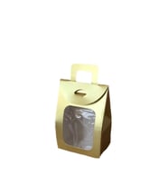Kına Ve Çerez Çantası Pencereli Karton 7.5X11X4 (20 Adet)  Gold