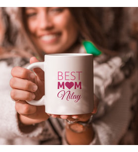 En İyi Anneye İsim Özelleştirmeli Best Mom Kahve Kupası Porselen Kupa Bardak