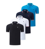 DÖRTLÜ SET T8594 DEWBERRY ERKEK T-SHIRT-SİYAH-BEYAZ-LACİVERT-KOYU MAVİ (Karışık)