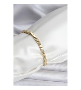 Mey İthalat® 14K Gold Renk Kaplama Kare Zincir Model CM Kadın Bileklik