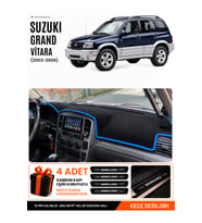SUZUKI GRAND VİTARA (2003-2006) Uyumlu Torpido Örtüsü Torpido Kılıfı - Siyah Mavi