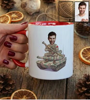 Kişiye Özel Karikatürlü Asker Kupa Bardak 30 Ağustos Zafer Bayramı Hediyesi