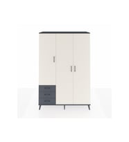 Hyperion Dolap 6 Raflı 3 Çekmeceli Tek Askılı 132x44x195 Antrasit-Aytaşı/Antrasit