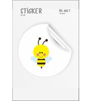 Arı Figürlü Etiket 96 Adet 3x3 Cm