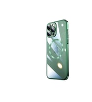 Apple iPhone 13 Pro Uyumlu Kılıf Wireless Şarj Özellikli Sert PC Zore Riksos M-safe Kapak (Koyu Yeşil)