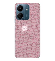 Xiaomi Redmi 13C Uyumlu Cute Pink Pig Tasarımlı Şeffaf Telefon Kılıfı