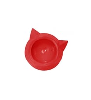 Plastik Tekli Kedi Mama ve Su Kabı - Kırmızı