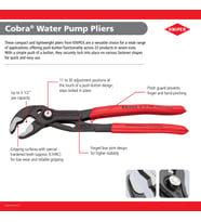 Cobra Su Pompası Pensesi-1000V Yalıtımlı