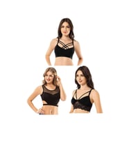 6 Adet Dantelli Çapraz İpli Tül Model Büstiyer