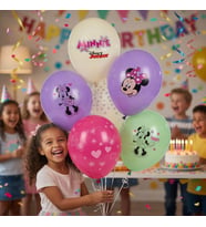 Balon 12 İnç Minnie Baskılı 6'lı Balon Seti Doğum Günü Parti Süsleme Çocuk Konsept