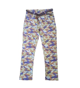 Pıtırık P00029 Çocuk Kız Desenli Likralı Kot Pantolon - Sarı (Sarı)