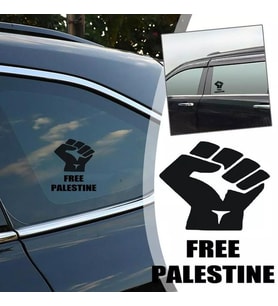 Özgür Filistin Gazze Siyah Renk 2 Adet 15 Cm Araba Cam Sticker